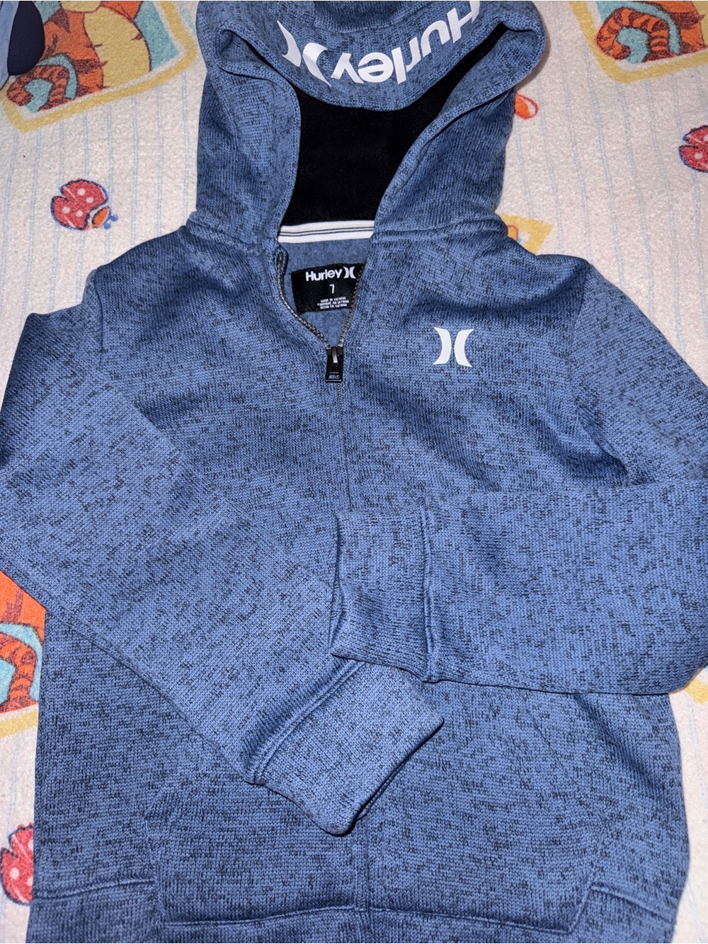 Hurley boys Blue Zip-Up Hooded Sweater
